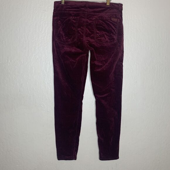 7 For All Mankind MBurgundy Velvet Skinny Pants - Picture 4 of 10